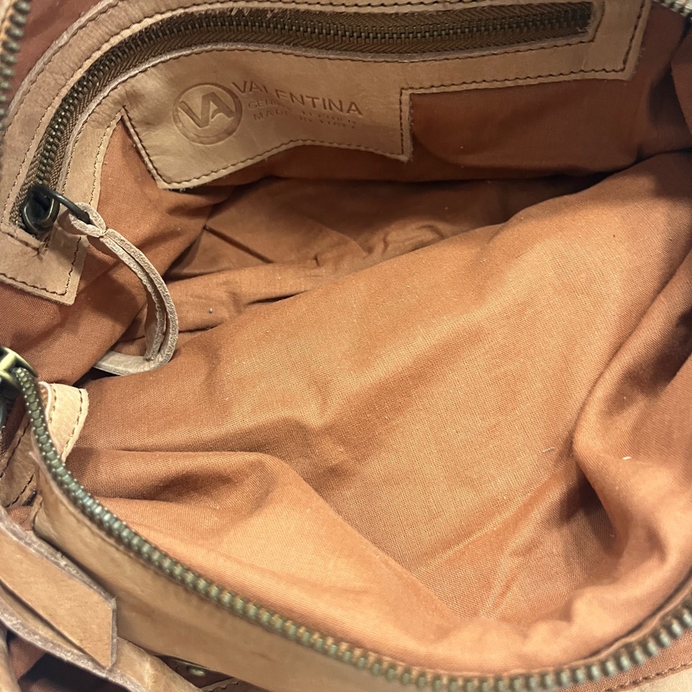 Valentina Tan Leather Basket Weave Hobo Bag - Picture 7 of 14
